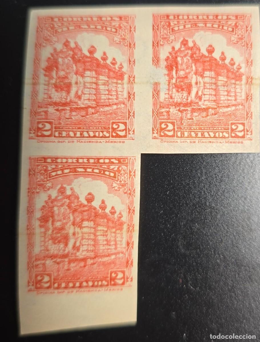 Sellos: O) 1923 MEXICO, PROOF, EL SALTO DE AGUA - PUBLIC FOUNTAIN, SCT 642 2c scarlet, IMPERFORATED
