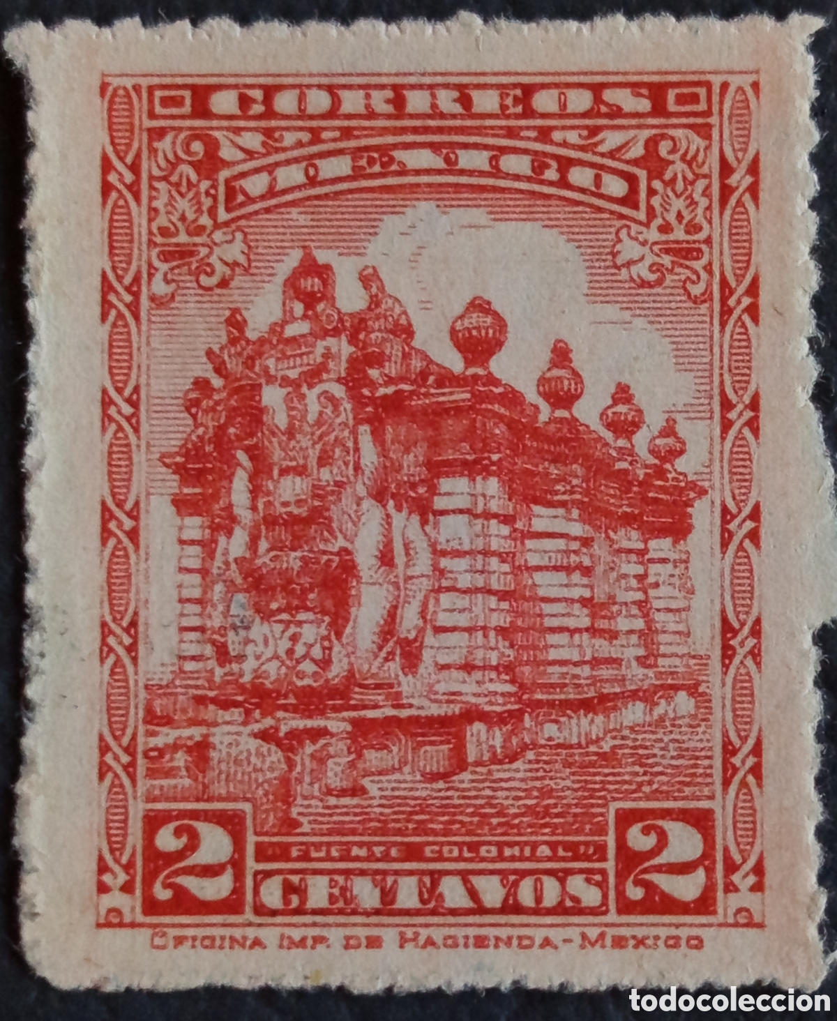 Sellos: M&eacute;xico 1934 Scott 716 Fuente Colonial 2c MH Correos M&eacute;xico