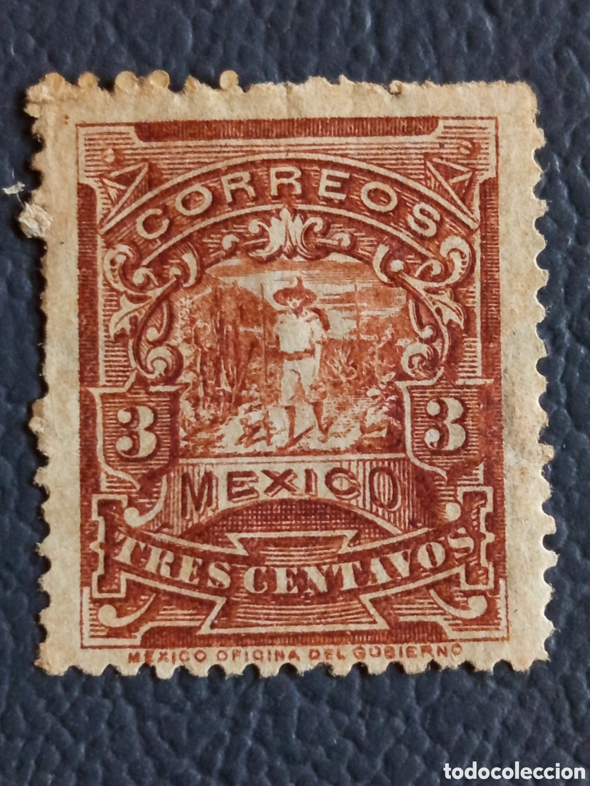 Sellos: Sello Mexico 1895 Arriero Campesino 3 Tres Centavos Cat#240