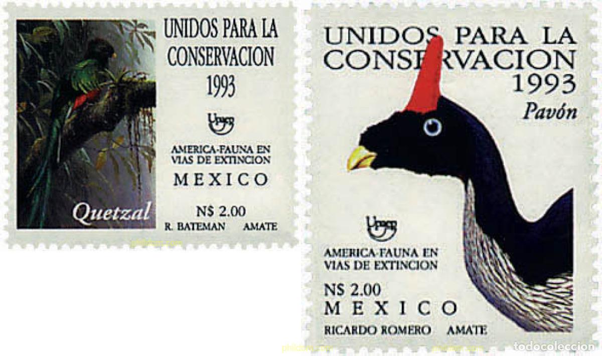Sellos: 36804 MNH MEXICO 1993 AMERICA-UPAEP 1993 - FAUNA EN VIA DE EXTINCION