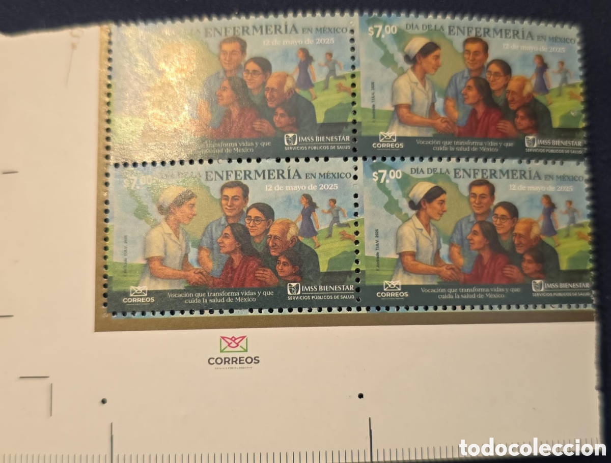 Sellos: CA)Mexico 2025 &ndash; Nursing Day &ndash; Commemorative issue honoring nurses stamps depicting c