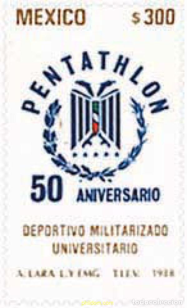 Sellos: 71336 MNH MEXICO 1988 50 ANIVERSARIO DEL PENTATHLON MILITAR