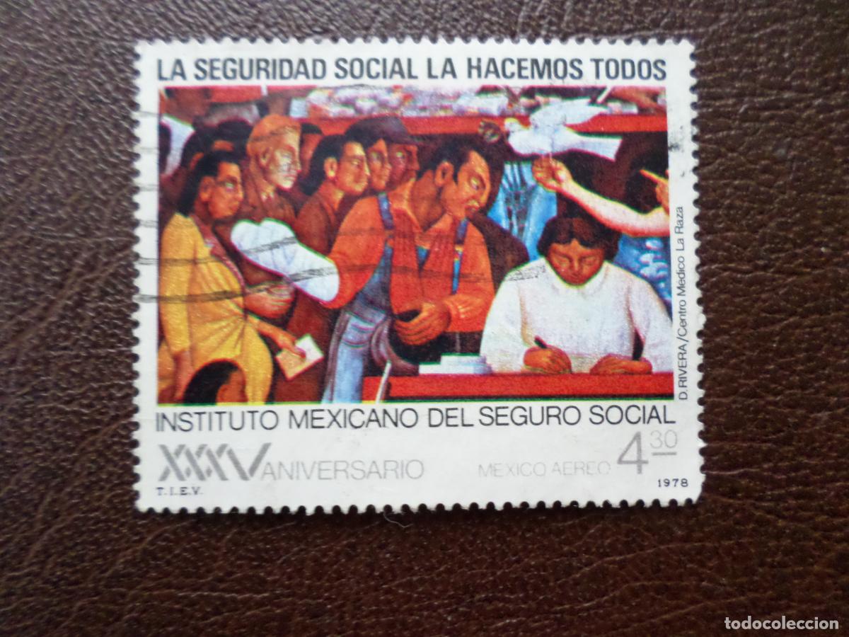 Sellos: -mexico, 1978, 35 aniversario del instituto de seguridad social, Yvert 452 aereo