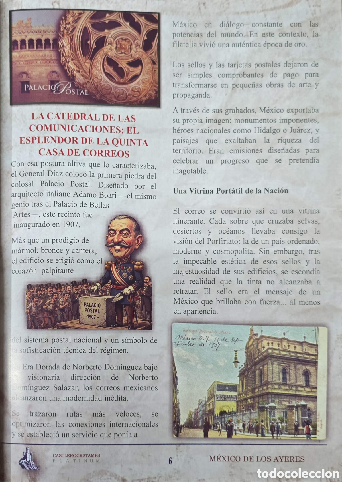 Sellos: CA)Mexico De Los Ayeres by Jorge Castillo/ In honor of the collection of postcards by Uruguayan Luis