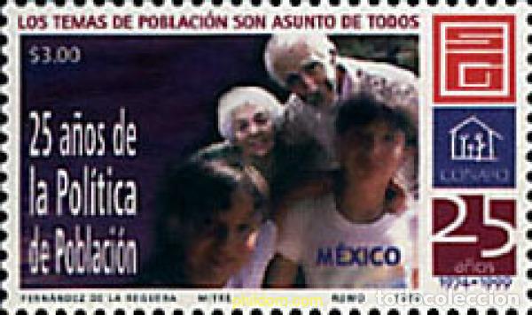 Sellos: 40576 MNH MEXICO 1999 25 A&Ntilde;OS DE POLITICA DEMOGRAFICA