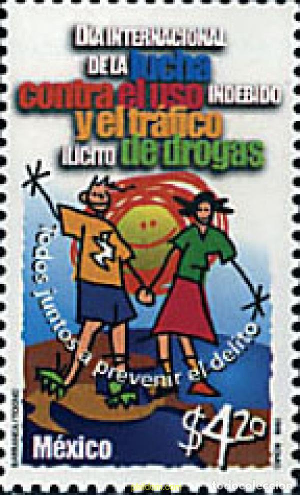 Sellos: 49201 MNH MEXICO 1999 DIA INTERNACIONAL CONTRA LAS DROGAS