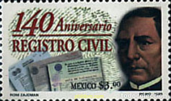 Sellos: 48823 MNH MEXICO 1999 140 ANIVERSARIO DEL REGISTRO CIVIL