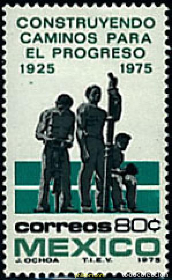 Sellos: 44157 MNH MEXICO 1975 50 ANIVERSARIO DE LA COMISION DE CARRETERAS