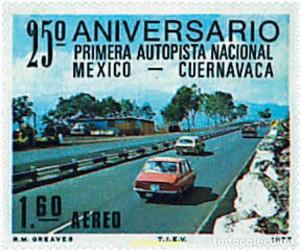 Sellos: 49038 MNH MEXICO 1977 25 ANIVERSARIO DE LA PRIMERA AUTOPISTA NACIONAL