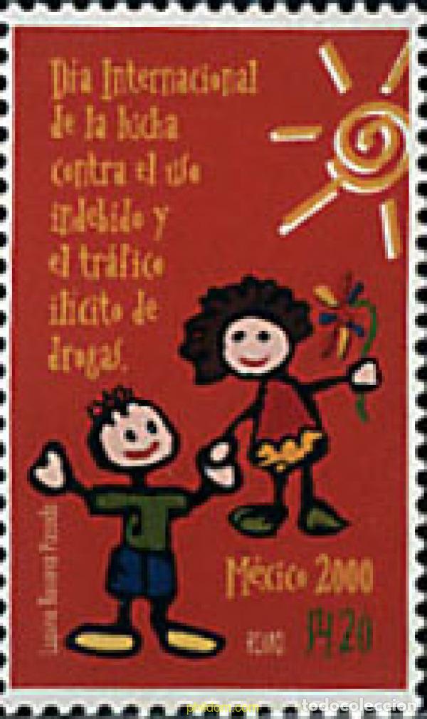 Sellos: 59791 MNH MEXICO 2000 DIA INTERNACIONAL DE LA LUCHA CONTRA LA DROGA