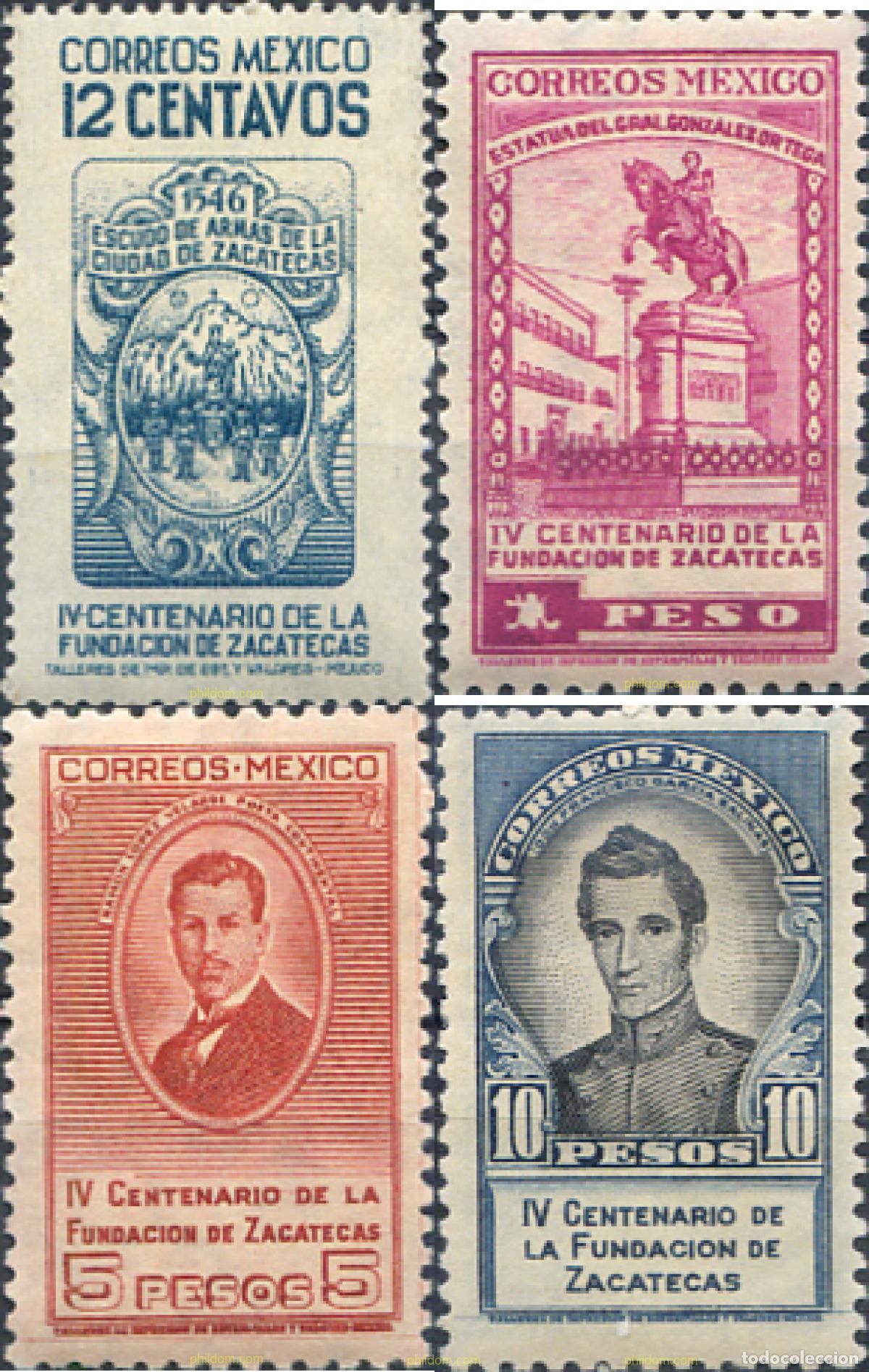 Sellos: 624752 HINGED MEXICO 1946 4 CENTENARIO DE LA CIUDAD DE ZACATECAS