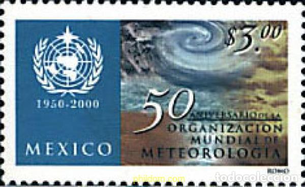 Sellos: 74514 MNH MEXICO 2000 50 ANIVERSARIO DE LA OMM (ORGANIZACION METEOROLOGICA MUNDIAL)
