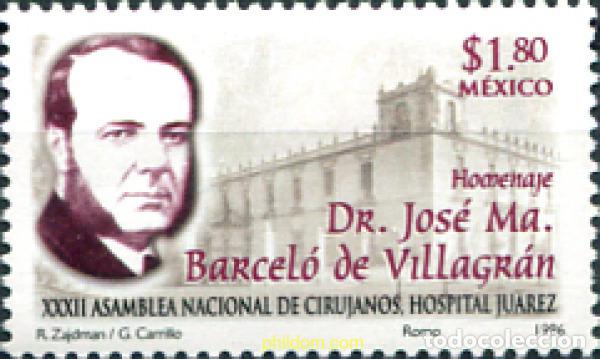 Sellos: 343749 MNH MEXICO 1996 XXXII ASAMBLEA NACIONAL DE CIRUJANOS HOSPITAL JUAREZ
