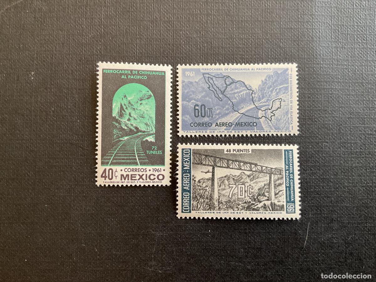 Sellos: MEXICO N&ordm; YVERT 678+ AEREO 219/0*** A&Ntilde;O 1961. FERROCARRIL DE CHIHUAHUA AL PACIFICO