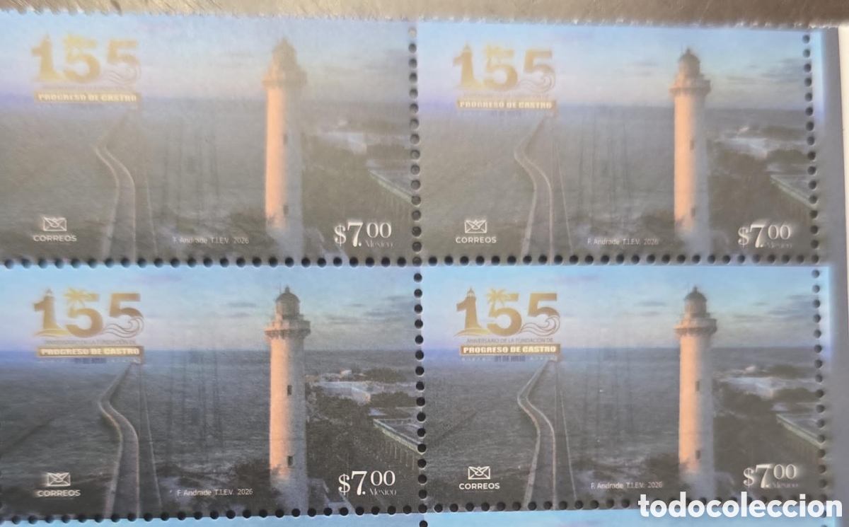 Sellos: CA) Mexico2026 155 Anniversary of the Castro Progress Foundation.Lighthouse