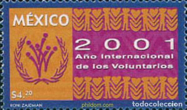 Sellos: 113773 MNH MEXICO 2001 A&Ntilde;O INTERNACIONAL DE LOS VOLUNTARIOS