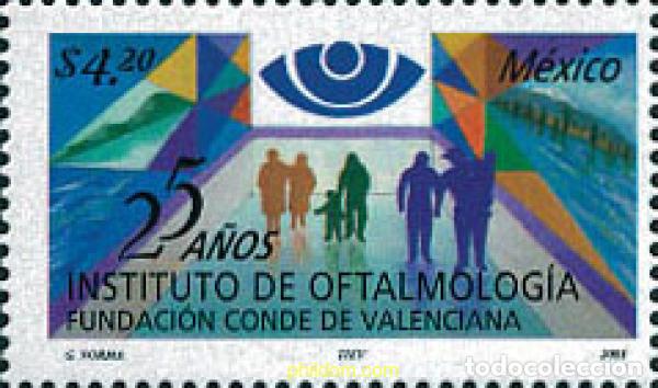Sellos: 113789 MNH MEXICO 2001 25 A&Ntilde;OS DEL INSTITUTO DE OFTALMOLOGIA