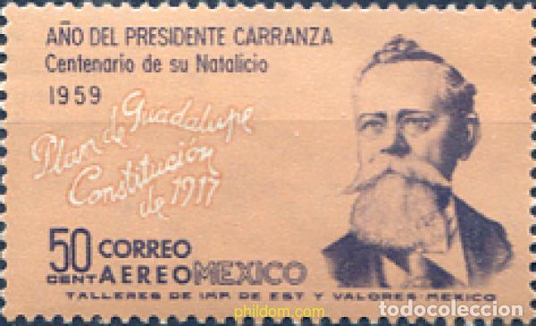 Sellos: 791494 MNH MEXICO 1960 CENTENARIO DEL NACIMIENTO DE CARRANZA