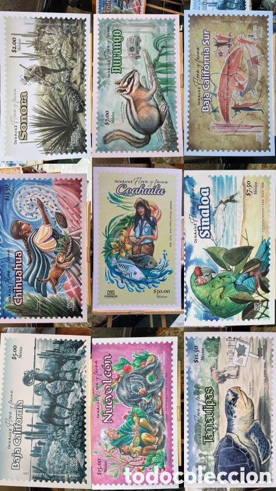 Sellos: CA)Mexico.2026.From A to Z: Flora and faunaComplete set 9 values