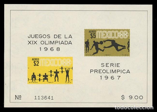 Sellos: MEXICO 1968 SHEET MNH IMPERF OLYMPIC GAMES JUEGOS OLIMPICOS JEUX OLYMPIQUES SPORTS DEPORTES
