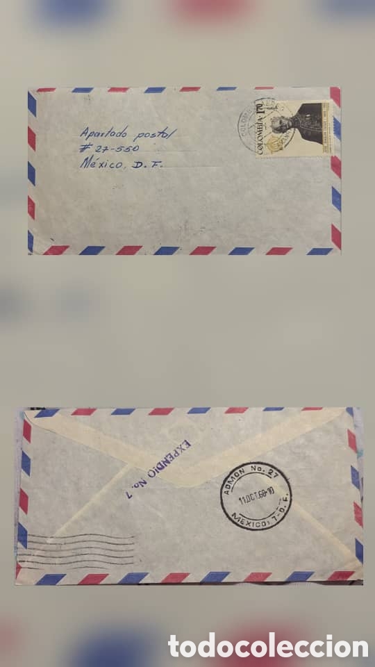 Sellos: CA)Mexico + 1970s + Airmail & Correspondence + Handwritten envelope to Mexico City with portrait sta