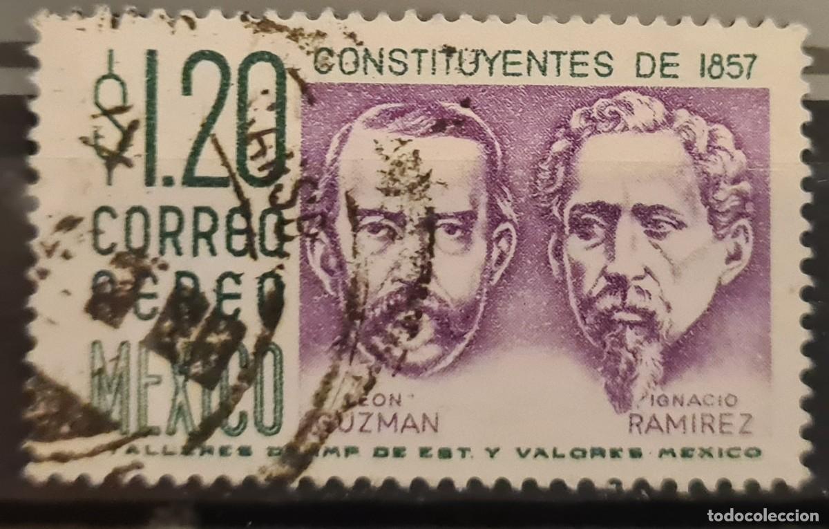 Sellos: Sello aereo usado de Mexico 1956: Centenario de la Constituci&oacute;n de 1857