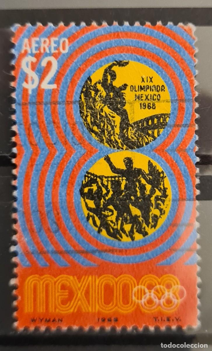 Sellos: Sello a&eacute;reo usado de Mexico 1968: Juegos Ol&iacute;mpicos de Mexico