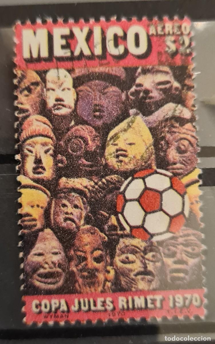 Sellos: Sello a&eacute;reo usado de Mexico 1970: IX Campeonato del Mundo de F&uacute;tbol