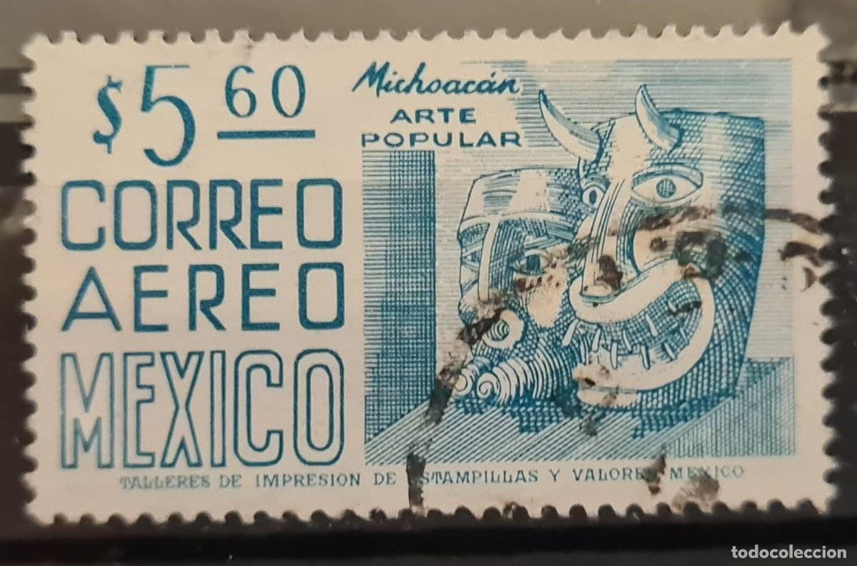 Sellos: Sello a&eacute;reo usado de Mexico: arte popular de Michoac&aacute;n