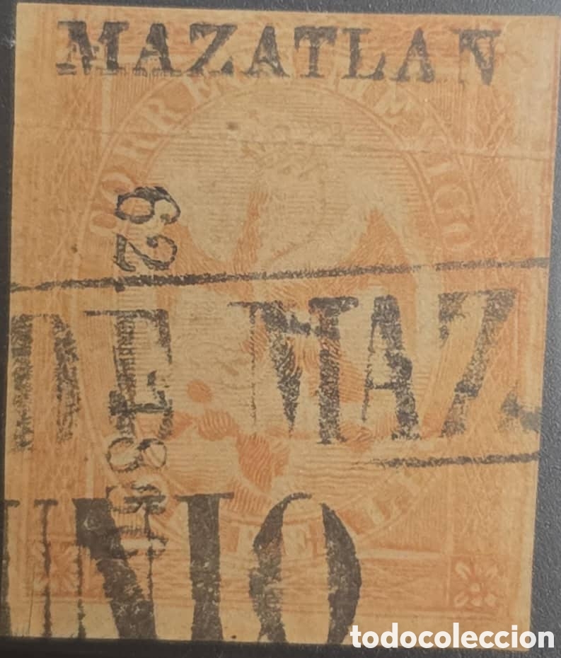 Sellos: CA)1866, Mexico, Mazatl&aacute;n 2 reais from the V period, with cash cancellation . Scott 23. Departure: 2