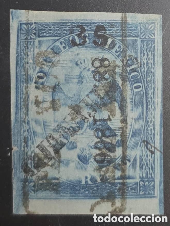 Sellos: CA)1866, Mexico, Guanajuato, 1 real of the V period, with cash cancellation, sub-consignation 35 . S