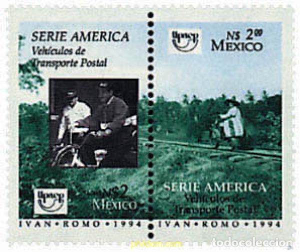 Sellos: 6215 MNH MEXICO 1994 AMERICA-UPAEP 1994 - TRANSPORTES POSTALES