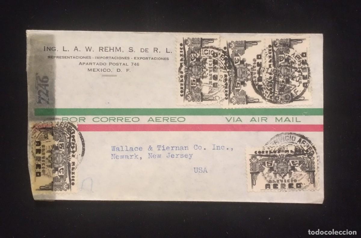 Sellos: TS) 1941 MEXICO, AIRMAIL, COVER SENT FROM CIUDAD DE MEXICO TO NEW JERSEY, USA, VF.