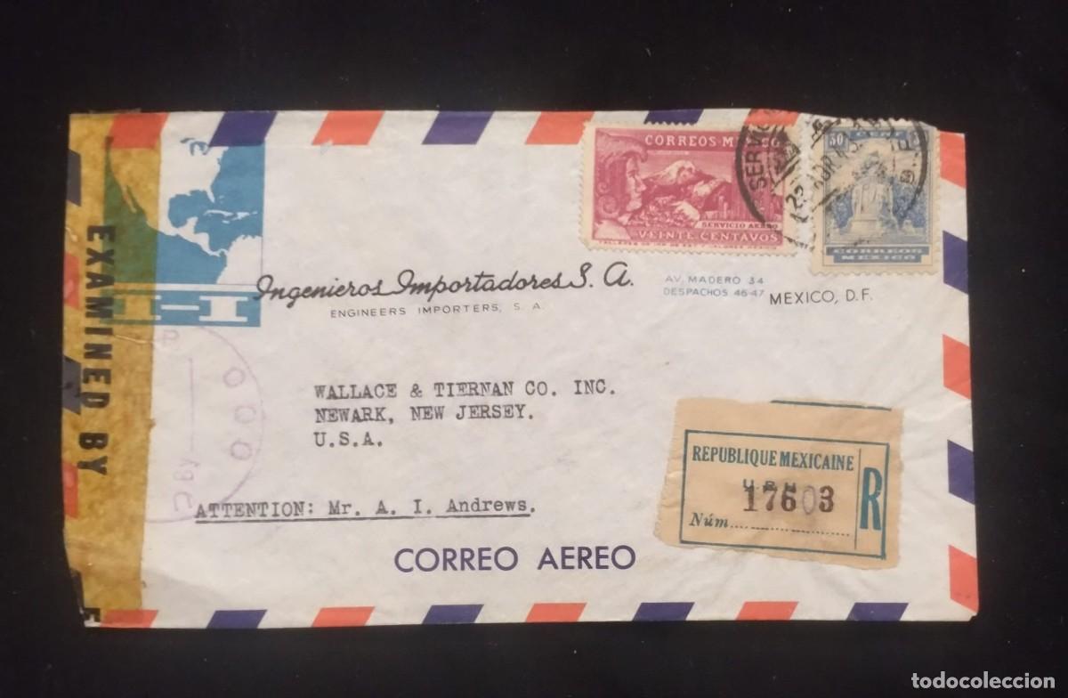 Sellos: TS) 1943 MEXICO, CENSORSHIP, CANCELLATION SLOGAN, COVER SENT FROM MEXICO CITY TO NEW JERSEY, USA, RE