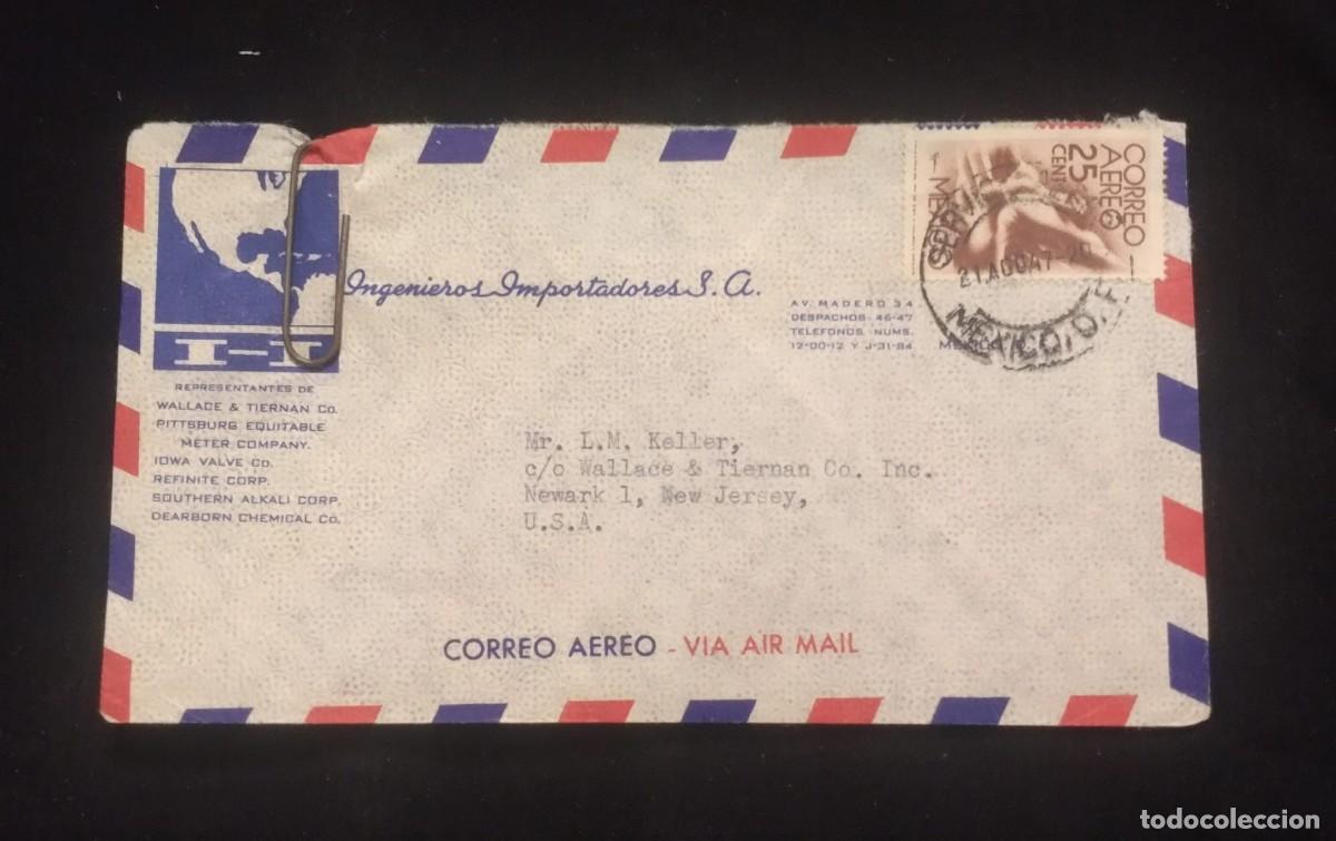 Sellos: TS) 1947 MEXICO, AIRMAIL, COVER SENT FROM MEXICO CITY TO NEW JERSEY,VF.