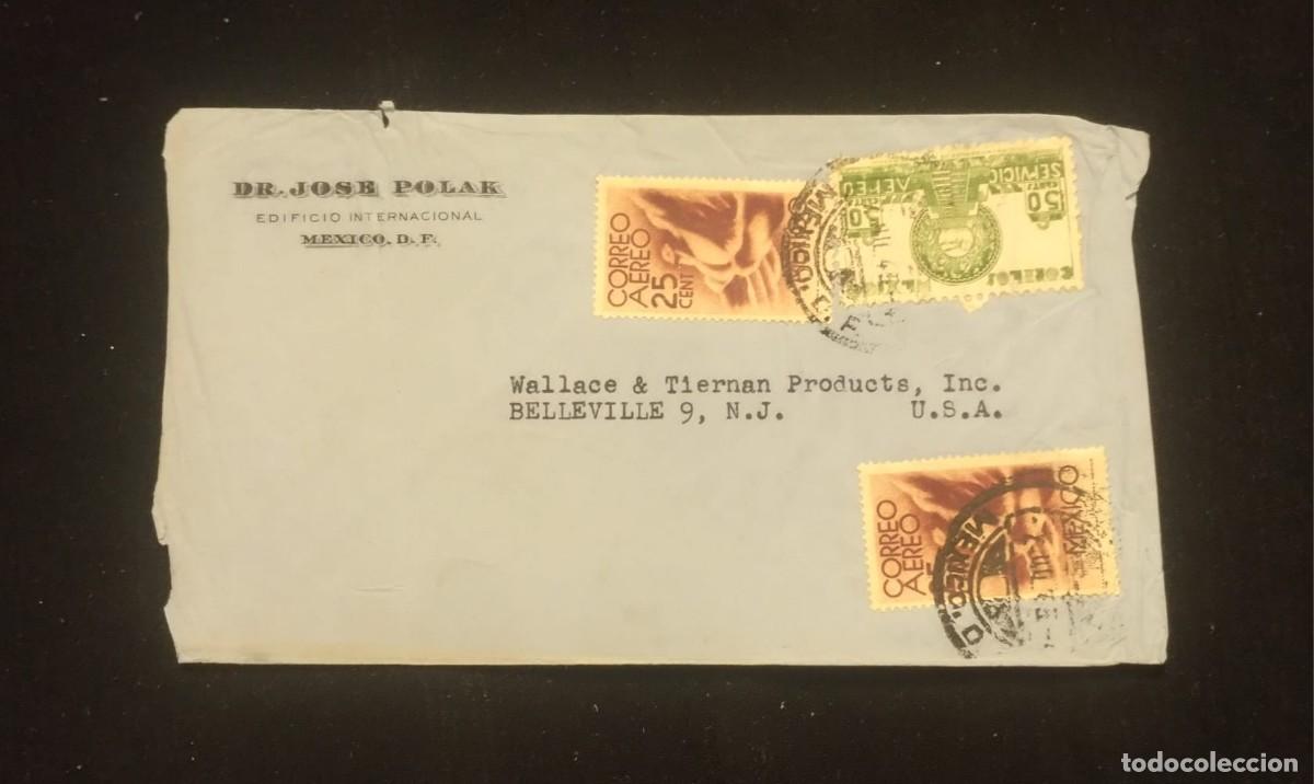 Sellos: TS) 1940 MEXICO, COVER SENT FROM MEXICO CITY TO NEW JERSEY, AIRMAIL, AMERICA UNITED FOR FREEDOM AND