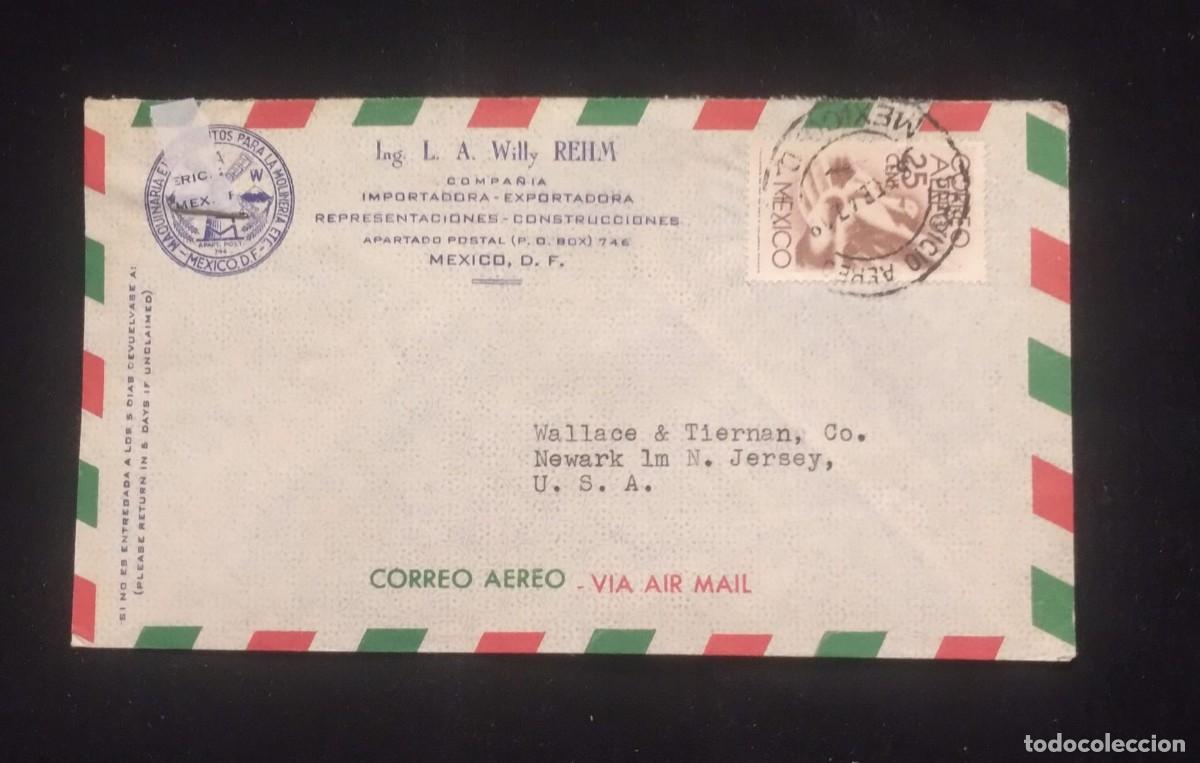 Sellos: TS) 1947 MEXICO, COVER SENT FROM MEXICO CITY TO NEW JERSEY, AIRMAIL, WITH THE AMERICA UNITED FOR FRE