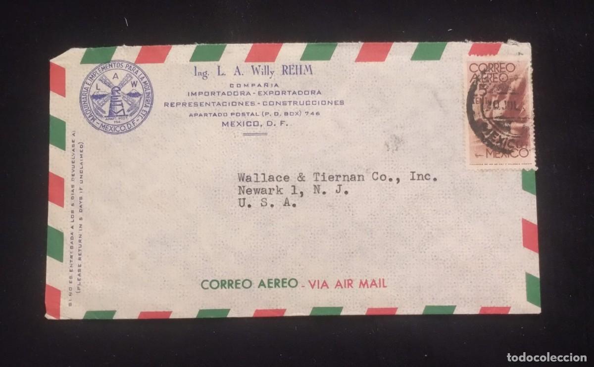 Sellos: TS) CIRCA 1940 MEXICO, COVER SENT FROM MEXICO CITY TO NEW JERSEY, AIRMAIL, WITH THE AMERICA UNITED F