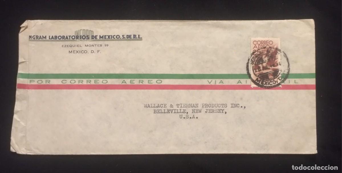 Sellos: TS) 1946 MEXICO, COVER SENT FROM MEXICO CITY TO NEW JERSEY, AIRMAIL,WITH THE AMERICA UNITED FOR FREE