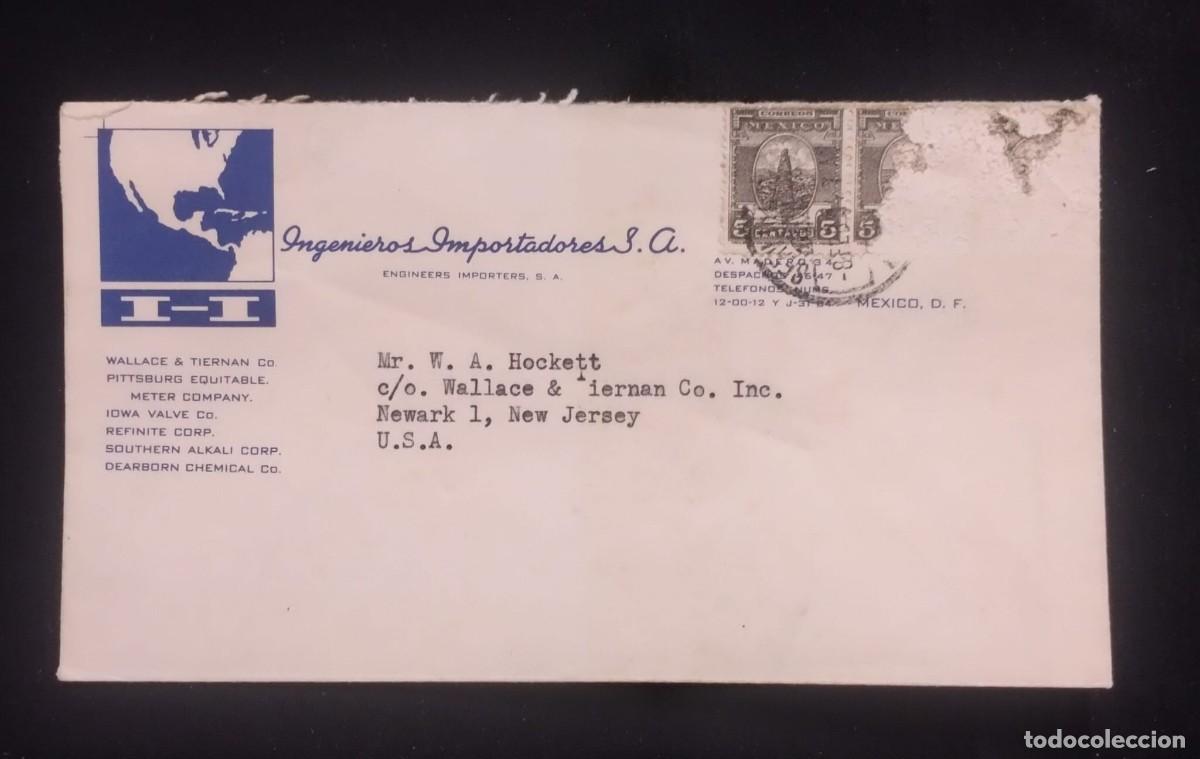 Sellos: TS) CIRCA 1945 MEXICO, COVER SENT FROM MEXICO CITY TO NEW JERSEY,WITH THE TOWER OF LOS REMEDIOS.