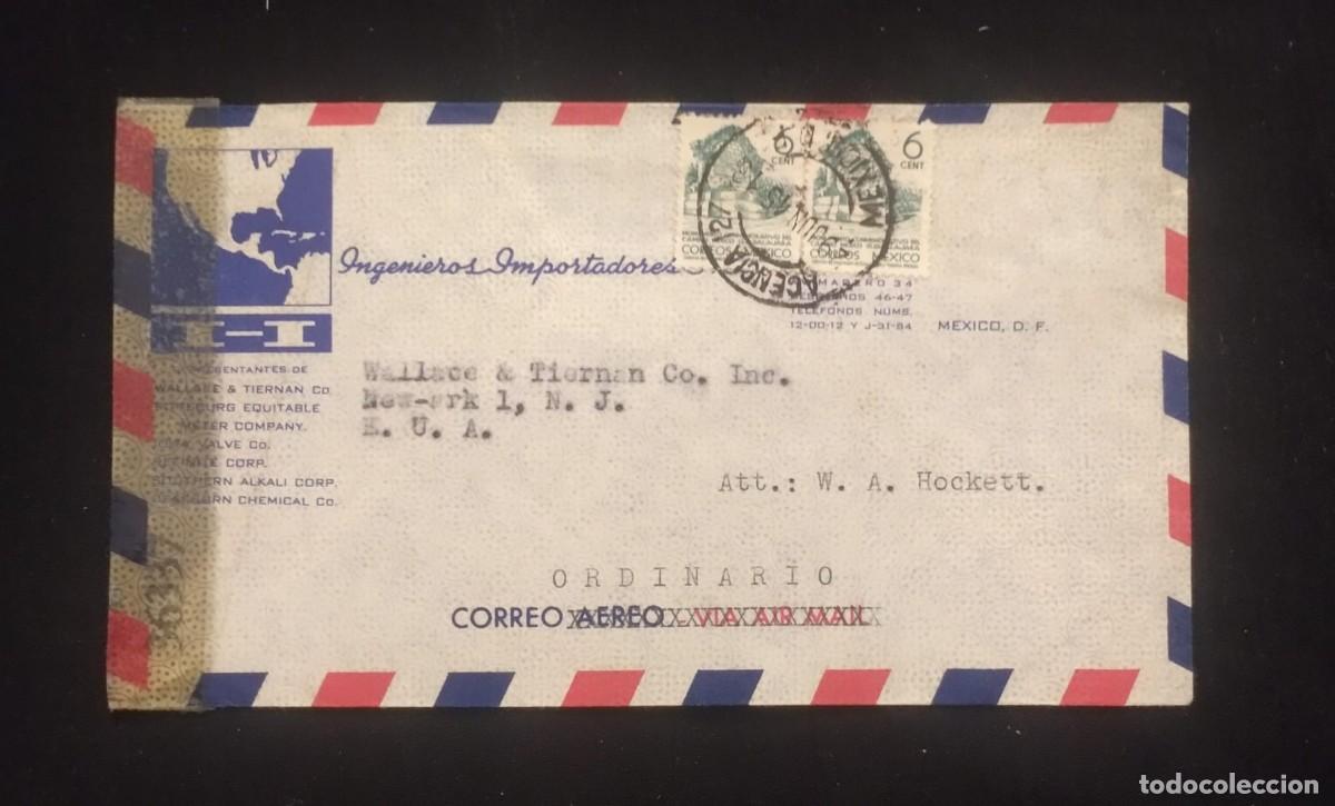 Sellos: TS) 1945 MEXICO, ORDINARY, COVER SENT FROM MEXICO CITY TO NEW JERSEY, AIRMAIL, WITH THE HIGHWAY BETW