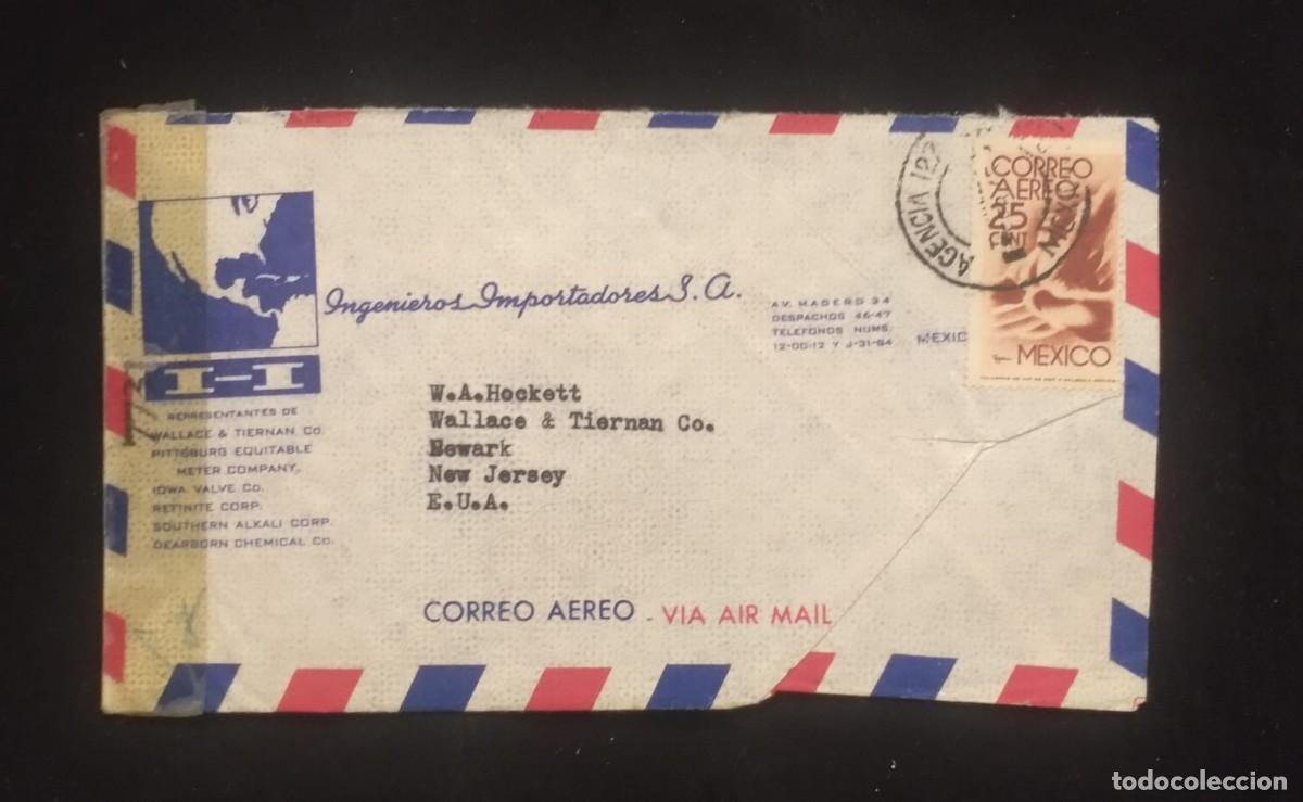 Sellos: TS) CIRCA 1945 MEXICO, COVER SENT FROM MEXICO CITY TO NEW JERSEY, AIRMAIL,WITH THE AMERICA UNITED FO