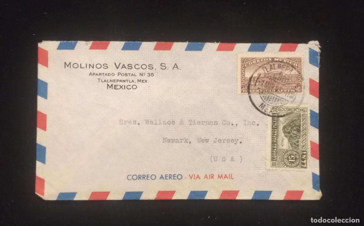 Sellos: TS) 1947 MEXICO, COVER SENT FROM TLALNEPANTLA TO NEW JERSEY, AIRMAIL,WITH THE PYRAMID OF THE FEATHER