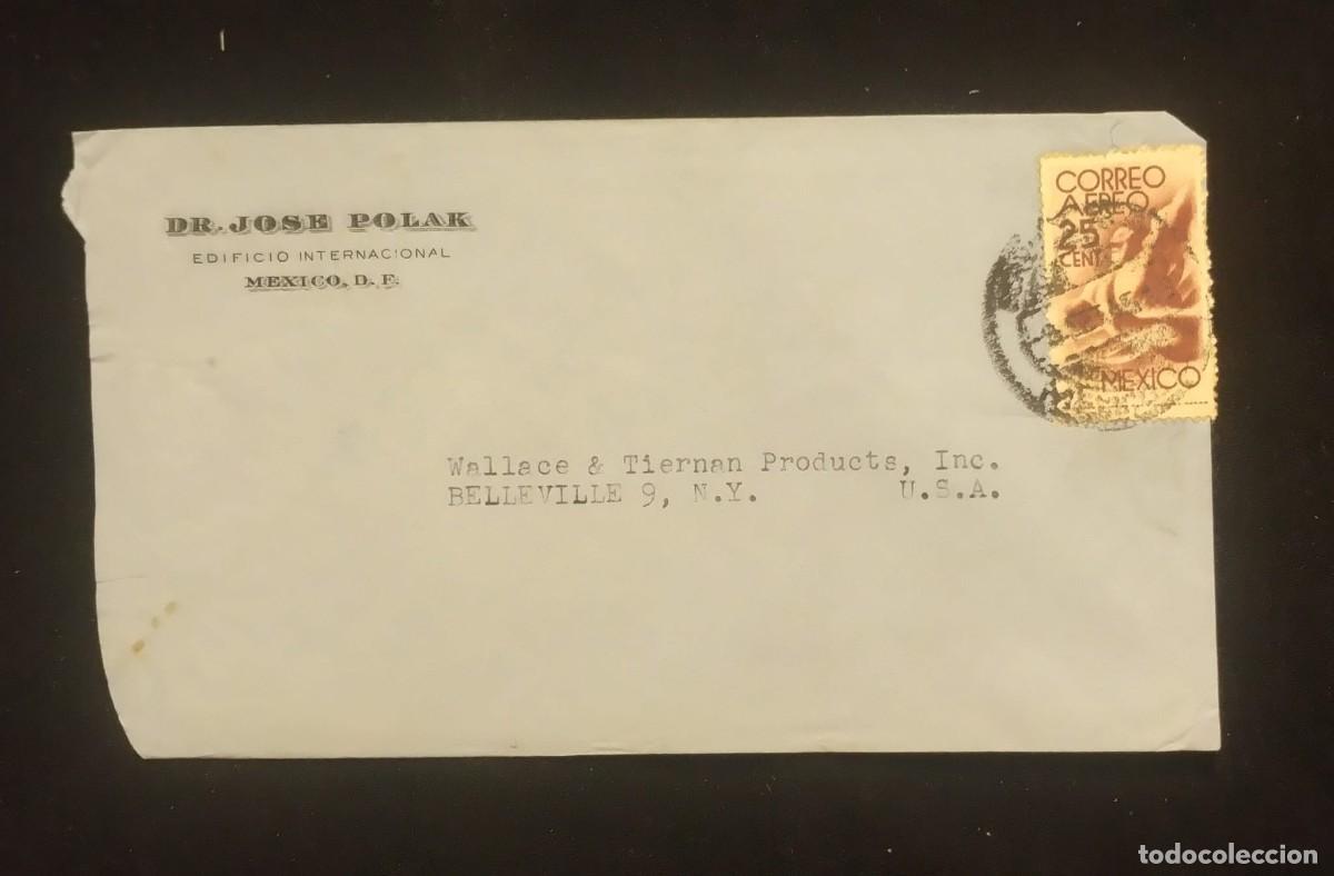 Sellos: TS) 1945 MEXICO, COVER SENT FROM MEXICO CITY TO NEW JERSEY, AIRMAIL,WITH THE AMERICA UNITED FOR FREE