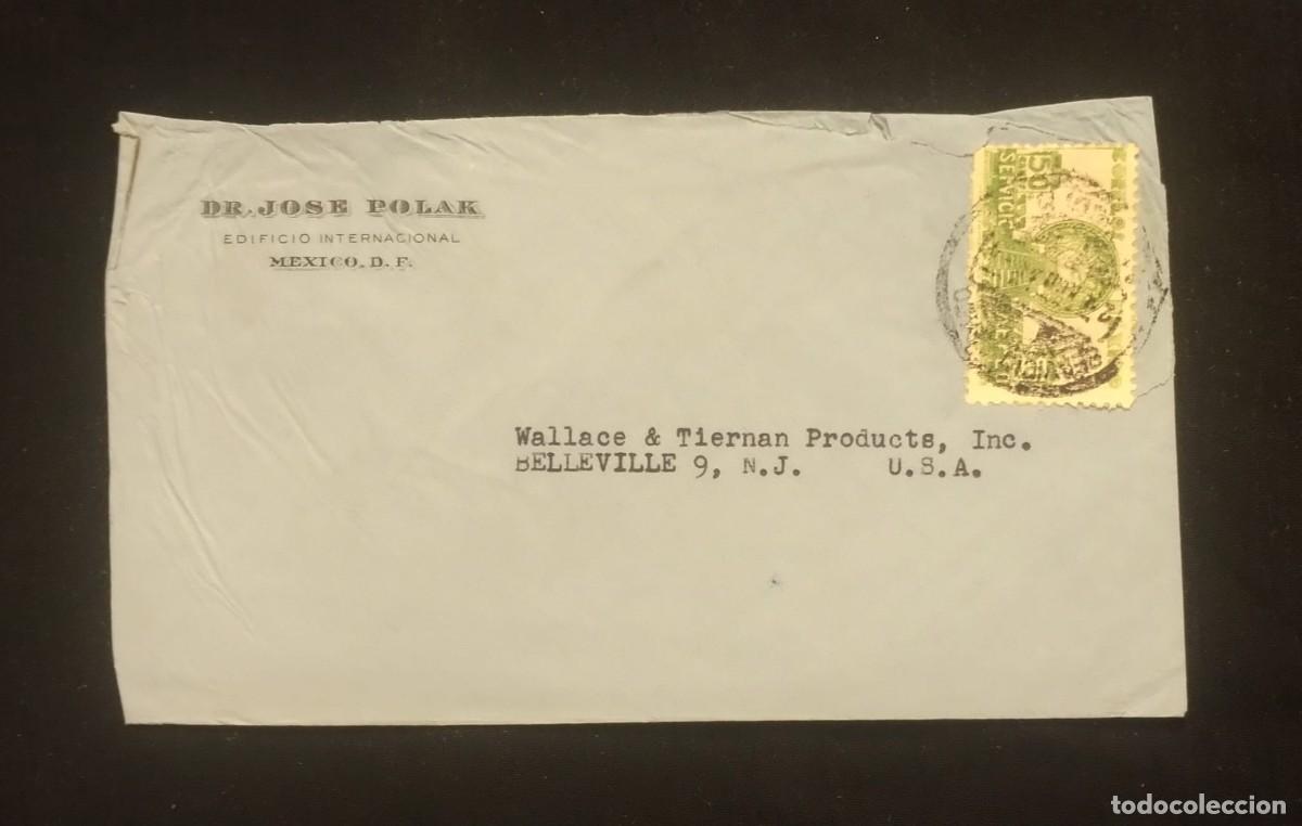 Sellos: TS) CIRCA 1949 MEXICO, COVER SENT FROM MEXICO CITY TO NEW JERSEY, AIRMAIL, WITH THE URUAPAN POTTERY.