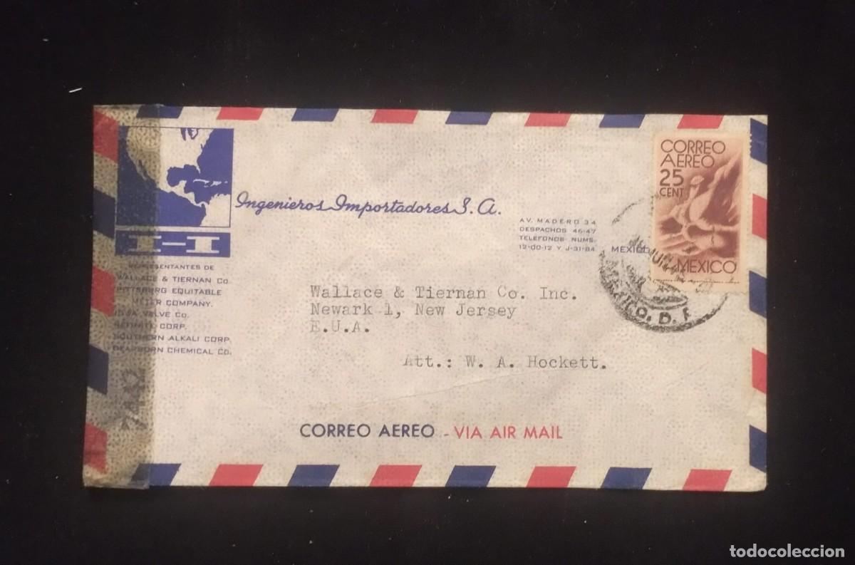 Sellos: TS) CIRCA 1947 MEXICO, COVER SENT FROM MEXICO CITY TO NEW JERSEY, AIRMAIL,WITH THE AMERICA UNITED FO