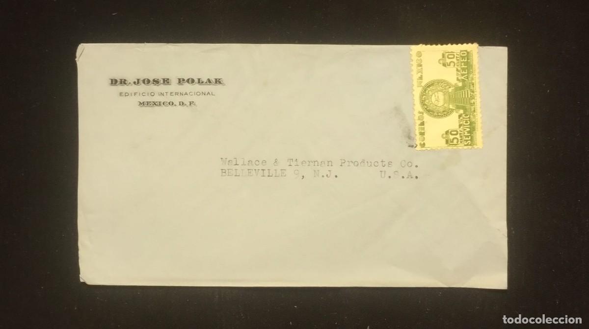 Sellos: TS) CIRCA 1950 MEXICO, COVER SENT FROM MEXICO CITY TO NEW JERSEY, AIRMAIL, WITH THE URUAPAN POTTERY.