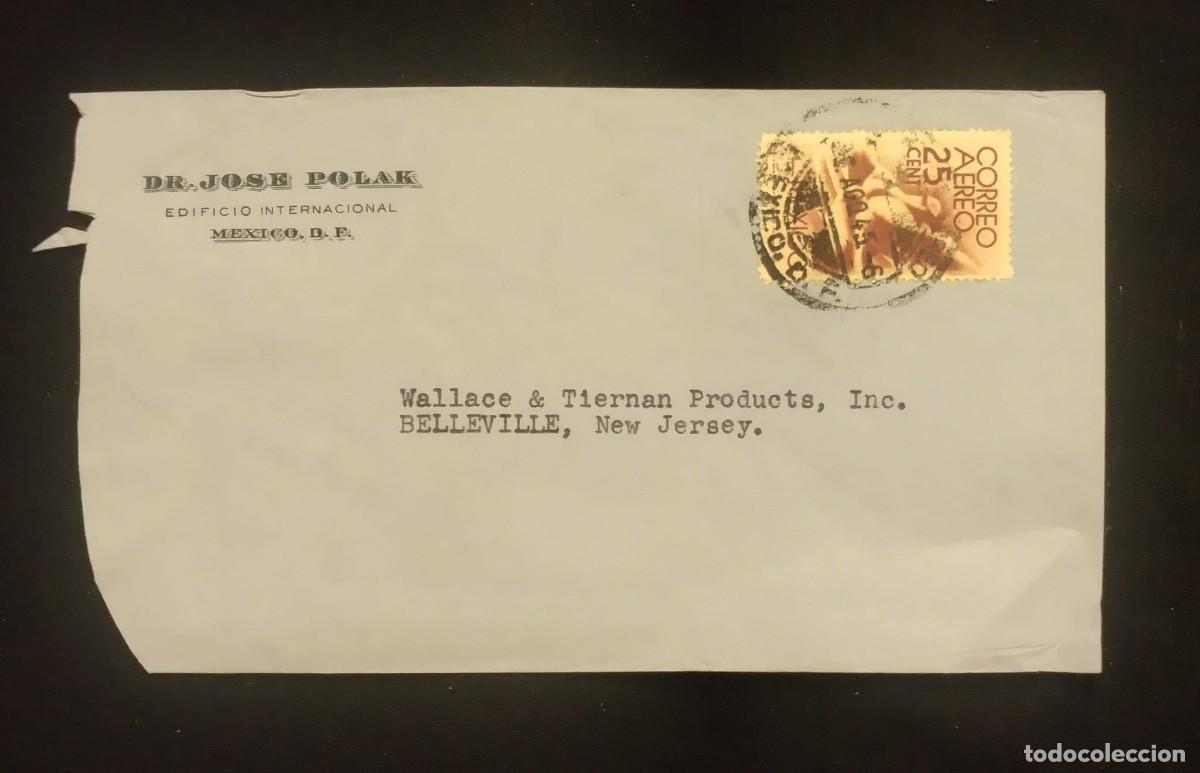 Sellos: TS) 1945 MEXICO, COVER SENT FROM MEXICO CITY TO NEW JERSEY, AIRMAIL,WITH THE AMERICA UNITED FOR FREE
