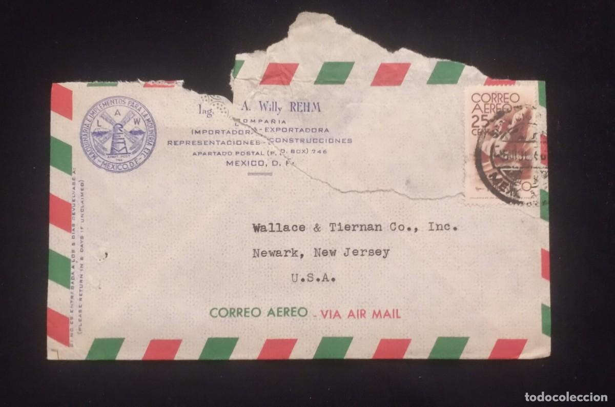Sellos: TS) CIRCA 1944 MEXICO, COVER SENT FROM MEXICO CITY TO NEW JERSEY, AIRMAIL,WITH THE AMERICA UNITED FO