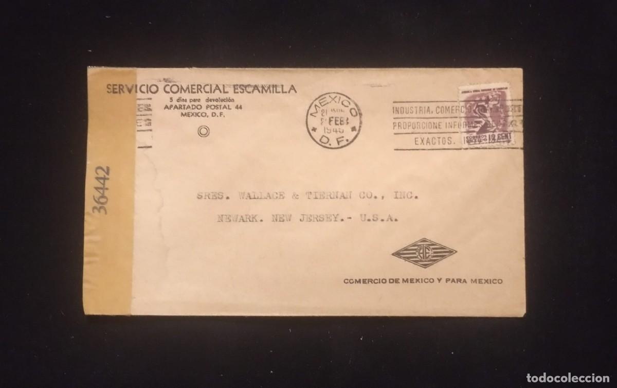 Sellos: TS) 1945 MEXICO, CANCELLATION SLOGAN, COVER SENT FROM MEXICO CITY TO NEW JERSEY, AIRMAIL,WITH THE AM
